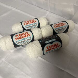 Red Heart Pompadour Coats Clark Yarn Acrylic 1 White 2oz Wintuck Lot 058553893.